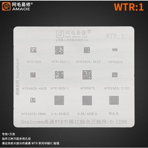 BGA Reball Stencil for Qualcomm WFR1620/WFR2600/WTR1625/WTR3905/3925/WTR4905/4605/WTR1605/WTR5975/WTR2605/WTR2100/WTR2955/2965
