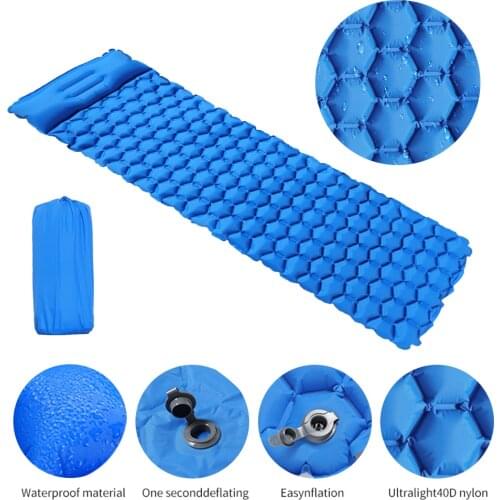 Camping Sleeping Pad Inflatable Air Mattresses Outdoor Mat Furniture Bed Ultralight Cushion Pillow Hiking Trekking New