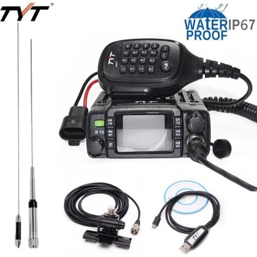 TYT TH-8600 IP67 Waterproof Dual Band 136-174MHz/400-480MHz 25W Car Radio HAM Mobile Radio with Antenna,Clip Mount,USB Cable
