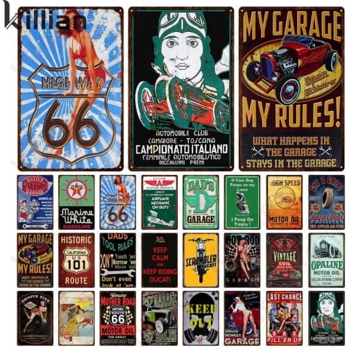 My Garage Get a Grip Metal Plate Home Decoration Personality Keep Out Text Retro Metal Poster Bar Restaurant Wall Home Decor