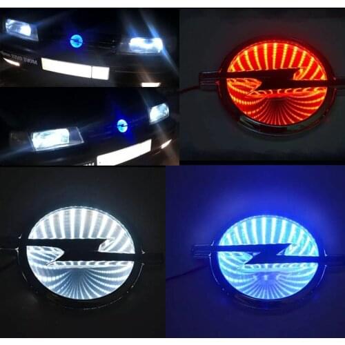 Waterproof 3D Car Badge Led Light Auto Logo Lights Car Emblem for Opel White Red Blue DC 12V 133mm X 101mm