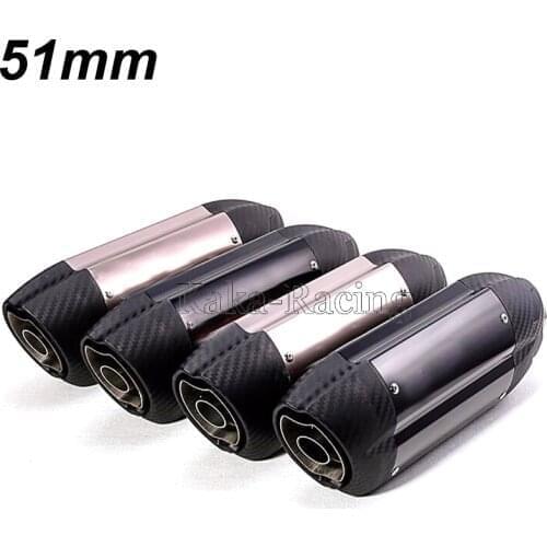 Inlet 51mm Motorcycle Exhaust Muffler Pipe Escape Tube Slip-On with DB Killer for Devil Mivv Yamaha Honda KTM Kawasaki Ducati
