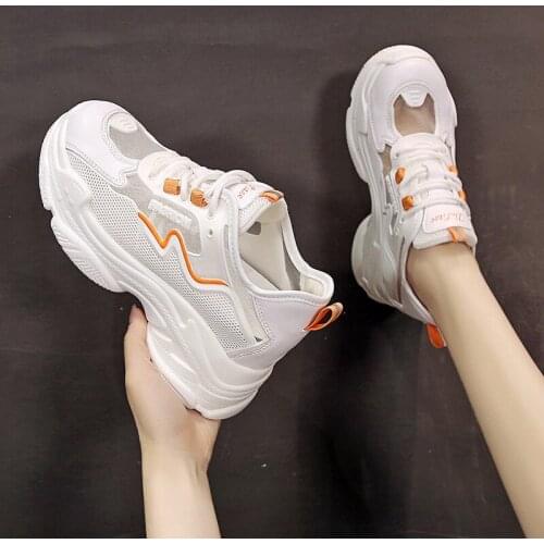 Explosive Casual Sports Shoes Spring And Summer New All-Match Net Surface Breathable Thick Bottom Inner Increase Womens Shoes