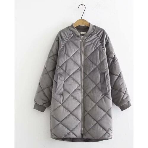 Female Zipper Thick Warm Outerwear 6Xl Casual Velvet Puffer Jacket Woman 2020 Winter New Coat Long Plus Size Solid Cotton Parka