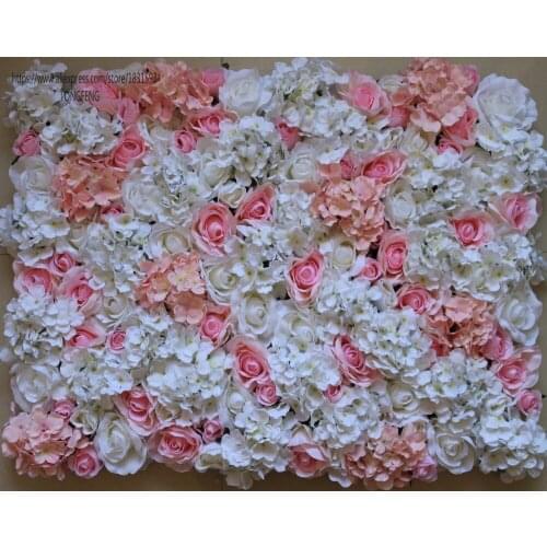 10PCS/lot Artificial silk rose hydrangea flower wall wedding backdrop decoration Table centerpiece flower runner wedding