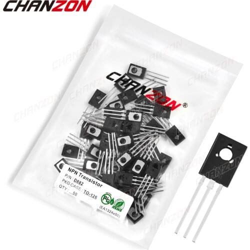 50Pcs D882 TO-126 NPN Amplifier Transistor Bipolar Junction BJT Triode Tube Fets 3A 40V 2SD882 Integrated Circuits