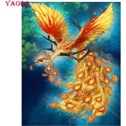 5D diy Diamond painting Phoenix Square/round Drill Mosaic picture rhinestone Painting Diamond Embroidery cross stitch Home Decor