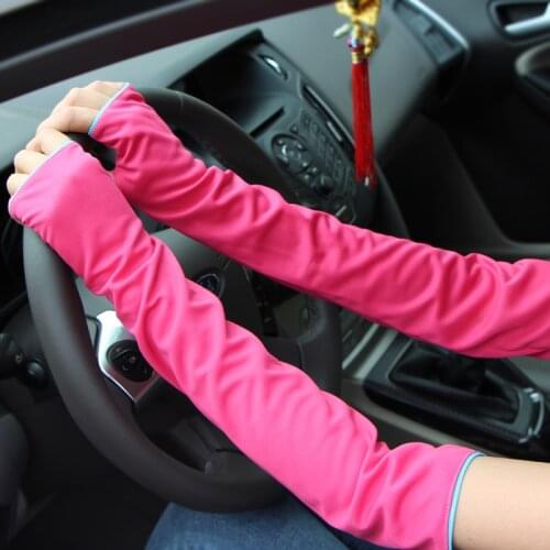 Free shipping 2pairs Sports series womens semi-finger arm sleeve summer season anti-uv ladys sunscreen long gloves
