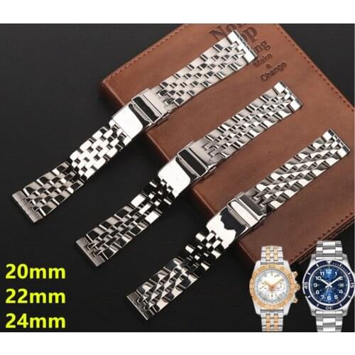 Brands 20mm 22mm 24mm Stainless Steel Watchband Bracelet For Breitling Strap watch Bands for AVENGER NAVITIMER SUPEROCEAN