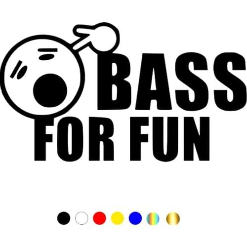CS-10660# Vinyl Decal Bass For Fun Car Sticker Waterproof Auto Decors on Truck Bumper Rear Window