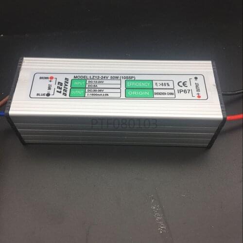 DC 50W 12-24 Low Voltage to Output DC 30-36V LED Driver IP67 Waterproof Lighting Transformer Power Supply