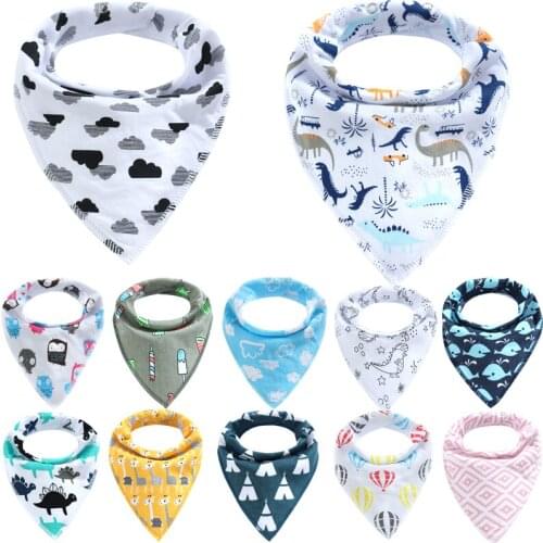 Baby Bibs Cotton Baby Feeding Apron Triangle Cute Newborn Bibs Girls Boys Drooling Feeding Scarf Burp Cloth DS19