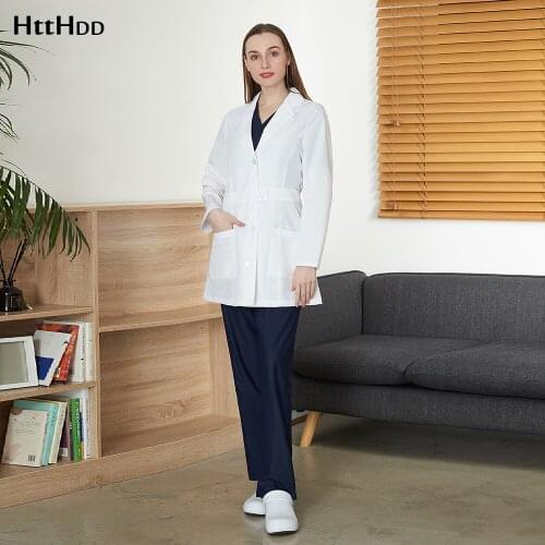 Pharmacist White Coat Lab Coat Doctor Nurse High Quality Spa Uniform Veterinary Protective Coats Scrub Lady Medical Service new