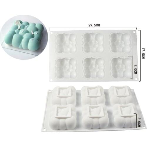 6 Clouds Mousse Cake Mold French Dessert Chocolate Mold Diy Clouds Household Silicone Baking Tool Jelly Pudding Cake Mould