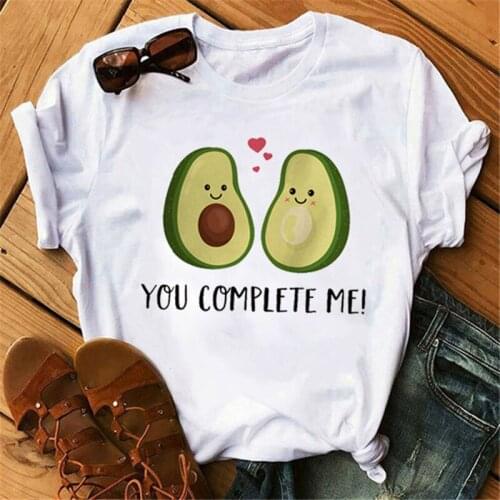 Avocado Tshirts Female T Shirt Women Summer Graphic Print Tshirt White Casual Clothing Streetwear Fashion T-shirts