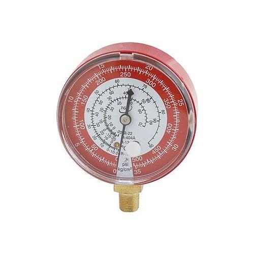 Refrigerant High Side Pressure Gauge Red 0 to 500 psi for R22 R12 R404A