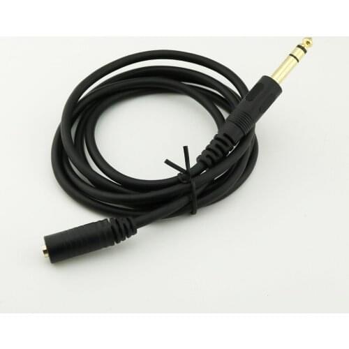 1pcs TRS 3.5mm 1/8" Female to Stereo 1/4" 6.35mm Male Audio AUX Adapter Cable 1.5m