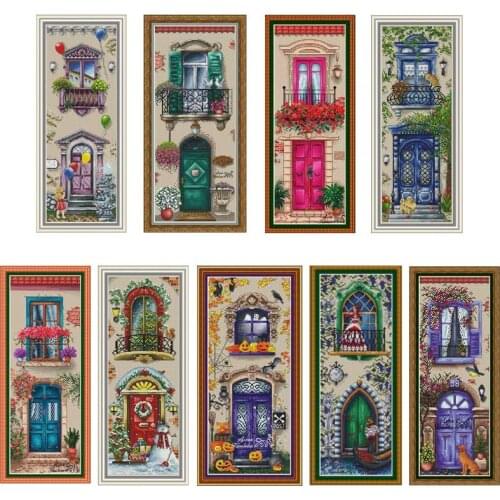 Windows scenery patterns counted cross stitch 11CT 14CT 18CT 28CT Chinese Cross Stitch kits embroidery needlework Sets