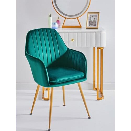 Nordic Ins Net Red Makeup Chair Girls Bedroom Desk Chair Household Back Dining Chair Simple Manicure Luxury Chair