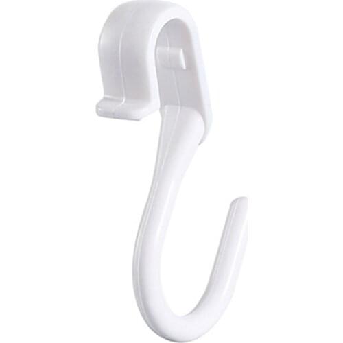 10 PCS Shower Curtain Hooks Plastic Bath Drape Glide Loop Curtain Hanger Clip for Bathroom Shower Closet Rod XHC88