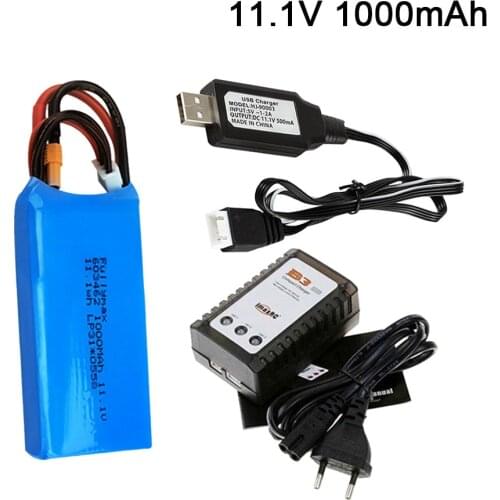 2pcs 11.1V 1000mAh Lipo Battery For XK X450 FPV RC Drone Spare Parts Accessories Replace Rechargeable Batteries