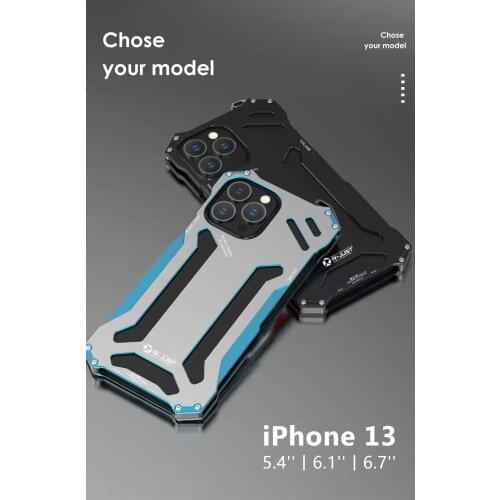 R-JUST Gundam Metal Aluminum Case for Iphone 12 ProMax Armor Case for Iphone XS XR 7PLUS XSMax Iphone 11proMax Shockproof Cover