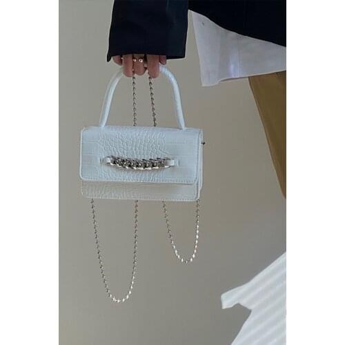 Fashion Women Small Crossbody Bag Retro Classic Crocodile Pattern Shoulder Handbag Zipper Chain Purse