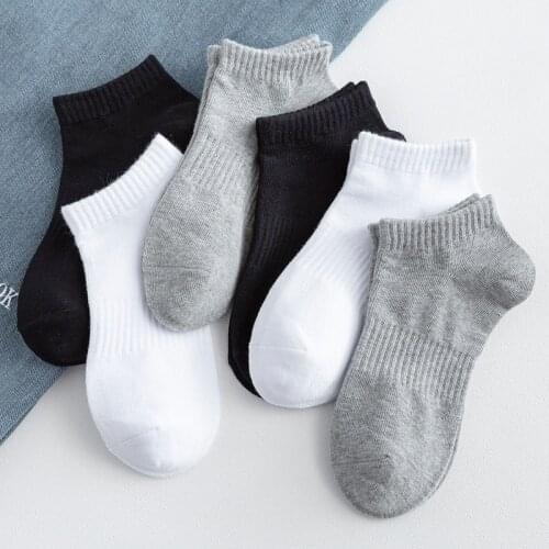 1 Pair Fashion Solid Color Couple Socks Simple Mens Socks Breathable Ladies Cotton Socks Thin Sports Short Tube S