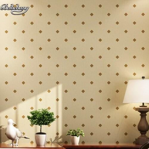 Beibehang Non-woven modern minimalist Mediterranean dark blue wallpaper bedroom living room TV background wallpaper warm yellow