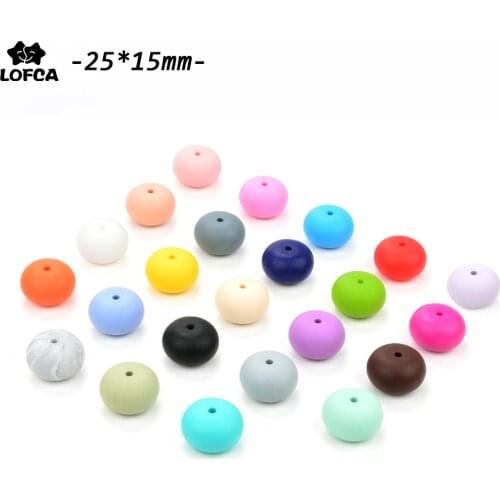 Wholesale 50pcs/lot Abacus Loose Silicone Teething Beads Elegant Beaded Necklace Silicone Chew Bead For Baby Silicone Necklace