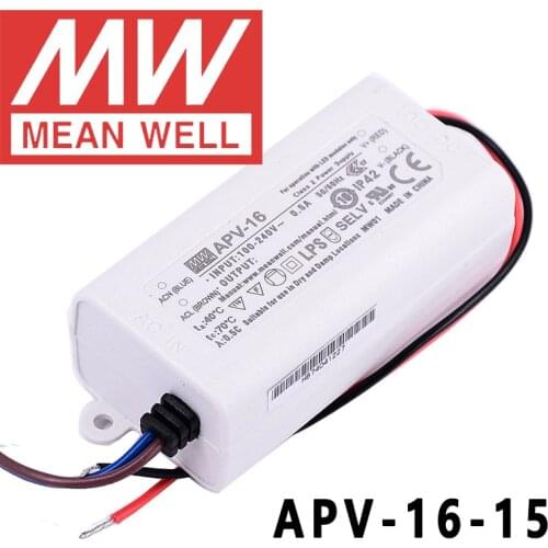 Original Mean Well APV-16-15 meanwell 15V/1A Constant Voltage design 15W Single Output LED Switching Power Supply