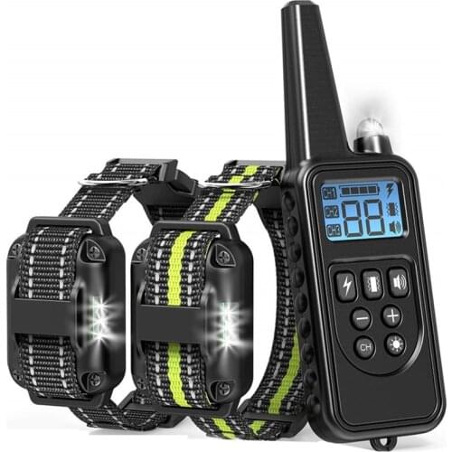 800m Dog Training Collar Charge Remote Electronic Shock Training Collars USB Rechargeable Waterproof Stop Barking Dog Training