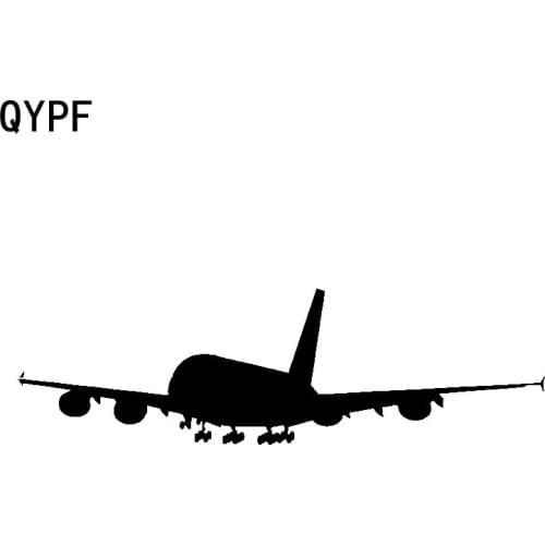 QYPF 17.3cm*5.1cm New Tide Unusual Design Landing Small Airplane Graphics Vinyl Car Sticker Vivid Decal Pattern C18-0782