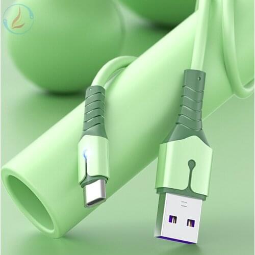 Charge Cable 3A Fast Charging With Light Display USB Charging Liquid Silicone 1M 2M Type-C / Micro / iPhone