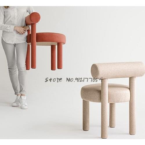 Nordic makeup chair modern minimalist home personality creative fashion dining chair net red photo chair stool solid wood dining