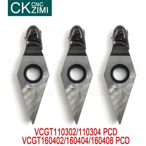 VCGT110302 VCGT110304 VCGT160402 VCGT160404 VCGT160408 PCD diamond insert turning CNC tools VCGT for Aluminum Copper stone wood