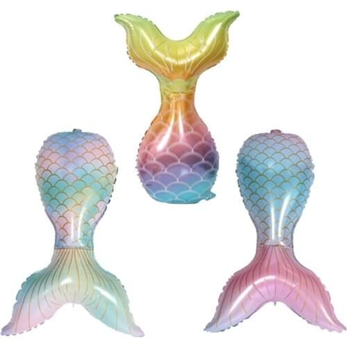 Mermaid tail balloon cartoon mermaid balloon childrens toy birthday party decoration aluminum foil hydrogen balloon