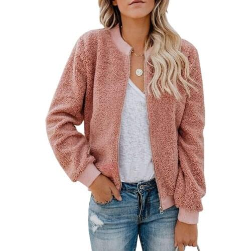 Long Sleeve Zippered Casual Party Daily With Pockets Dating Bomber Coat Stand Collar Street Women Jacket Shopping Stylish