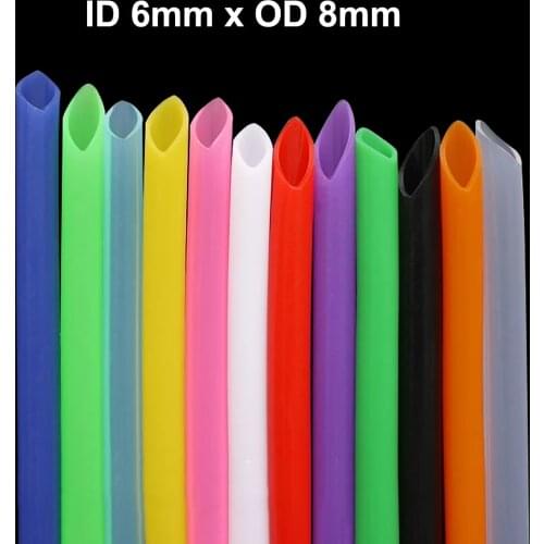 1M Colorful Food Grade Silicone Rubber Hose ID 6 x OD 8mm Flexible Transparent Silicone Rubber Tube Drink Pipe Water Connector