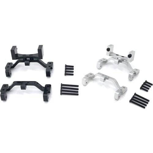 2Set for MN D90 D91 D96 MN99S 1/12 RC Car Pull Rod Base Seat & Axle Up Servo Bracket Mount Accessories,Silver & Black