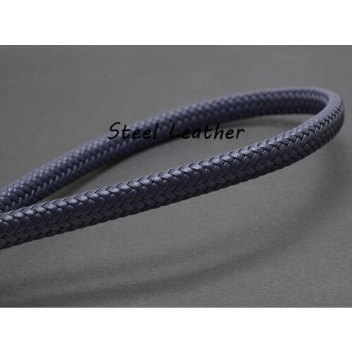2m/lot Approx 12*6mm/ 10*6mm navy Flat Wide Braided Leather Cords Ropes fit Wrap Necklace Bracelet DIY Jewelry Making Findings