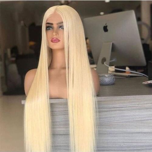613 Blonde Honey 22 24 26 Inch Long Straight13x4 Transparent Glueless Lace Front Wigs Synthetic for Black Woman PrePlucked Fiber