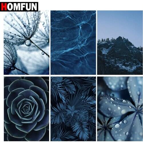 HOMFUN Full Diamond Embroidery "Plant leaf landscape" Diamond Painting Cross Stitch Patterns Rhinestone Unfinished Home Decor