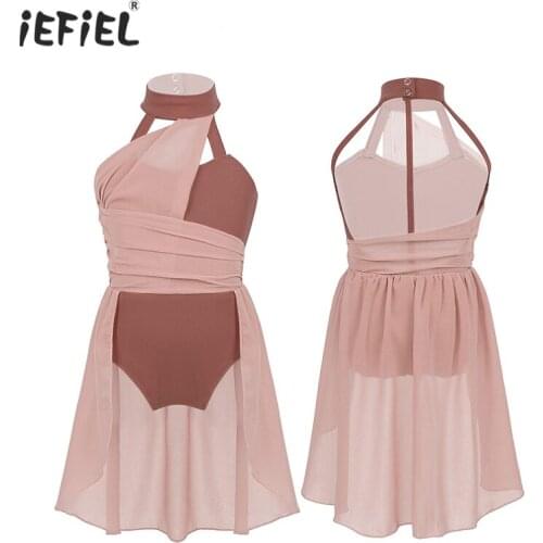 2020 Sleeveless Tutu Ballet Girls Dress Lyrical Dance Costume Contemporary Gymnastics Leotards Kids Dresses for Girls Dancewear