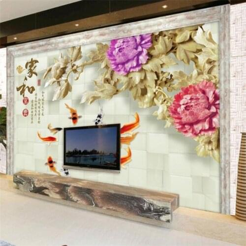 Beibehang Custom 3 d wallpaper well-off large flowers anaglyph 3 d luxurious bedroom sitting room setting wall mural wallpaper