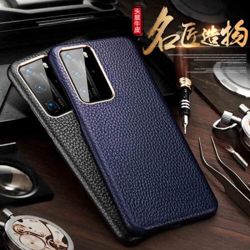 Noble High Quality For Huawei P40 Pro Leather Case Luxury Anti-knock For Huawei P40pro P40 Pro Back Cover Protective Case Black