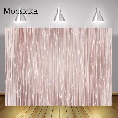 Glitter Pink Curtain Backdrop Adult Children Birthday Portrait Photo Background Wedding Bridal Shower Photocall Boda Photography