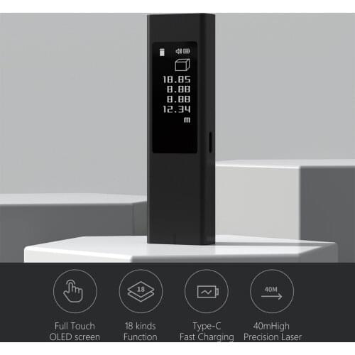 40m Digital Laser Distance Meter Mini Handheld Rangefinder Distance Measuring Meter Electronic Area/Volume/Pythagorean