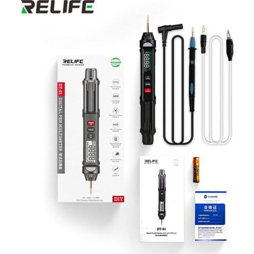 RELIFE DT-01 3 In 1 Pen-type Digital Multimeter DC AC Auto Intelligent Sensor Pen Tester Phase Sequences Meter Color Screen