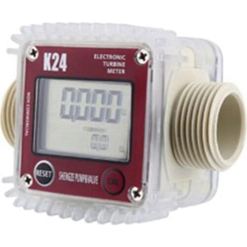 Digital Lcd K24 Flow Meter Turbine Fuel Flow Tester For Chemicals Water Sea Liquid Flow Meters Measuring Tools